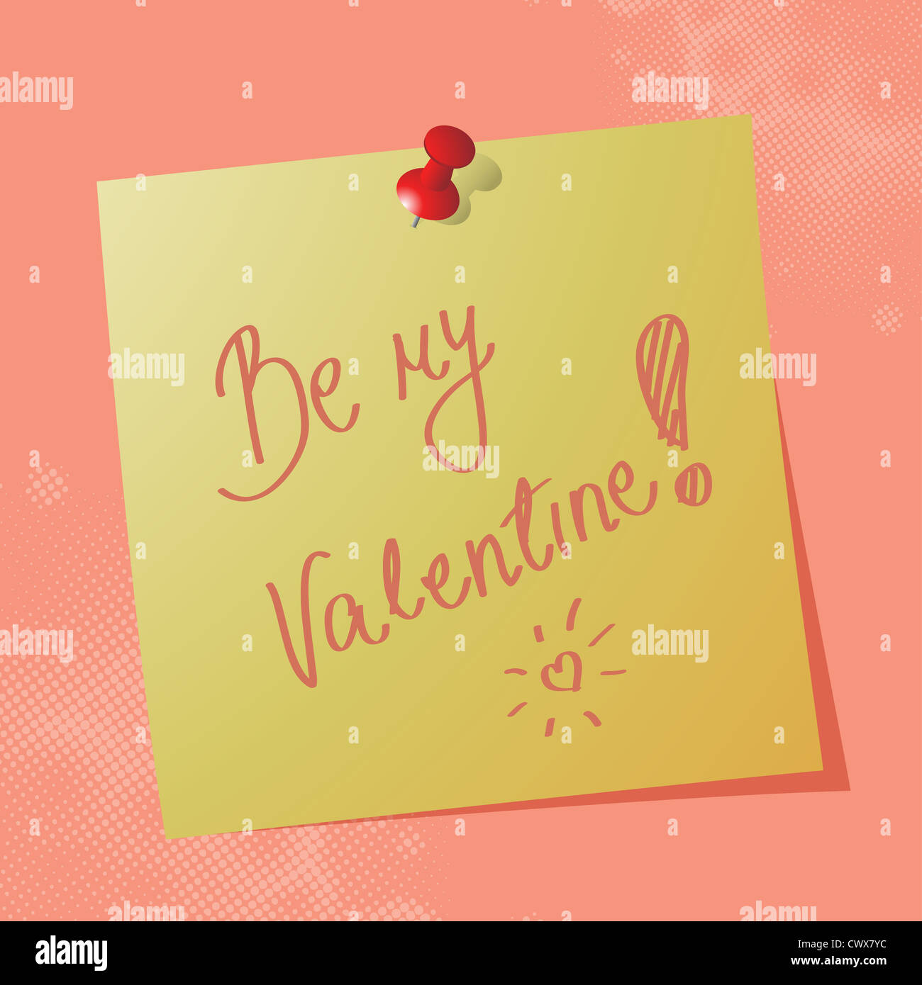 Be my valentine handwritten message Stock Photo