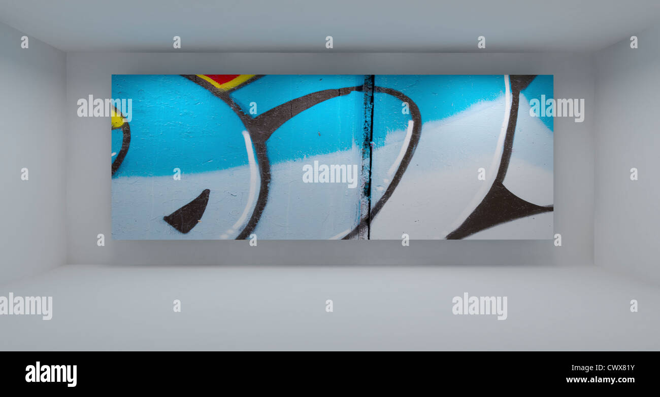 Empty space with conceptual art, Modern Empty Room , 3d illustration ...