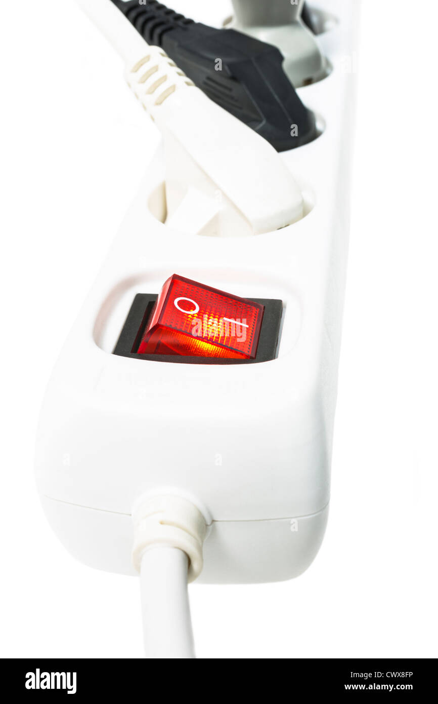 multiple switched socketoutlet with power plugs Stock Photo Alamy