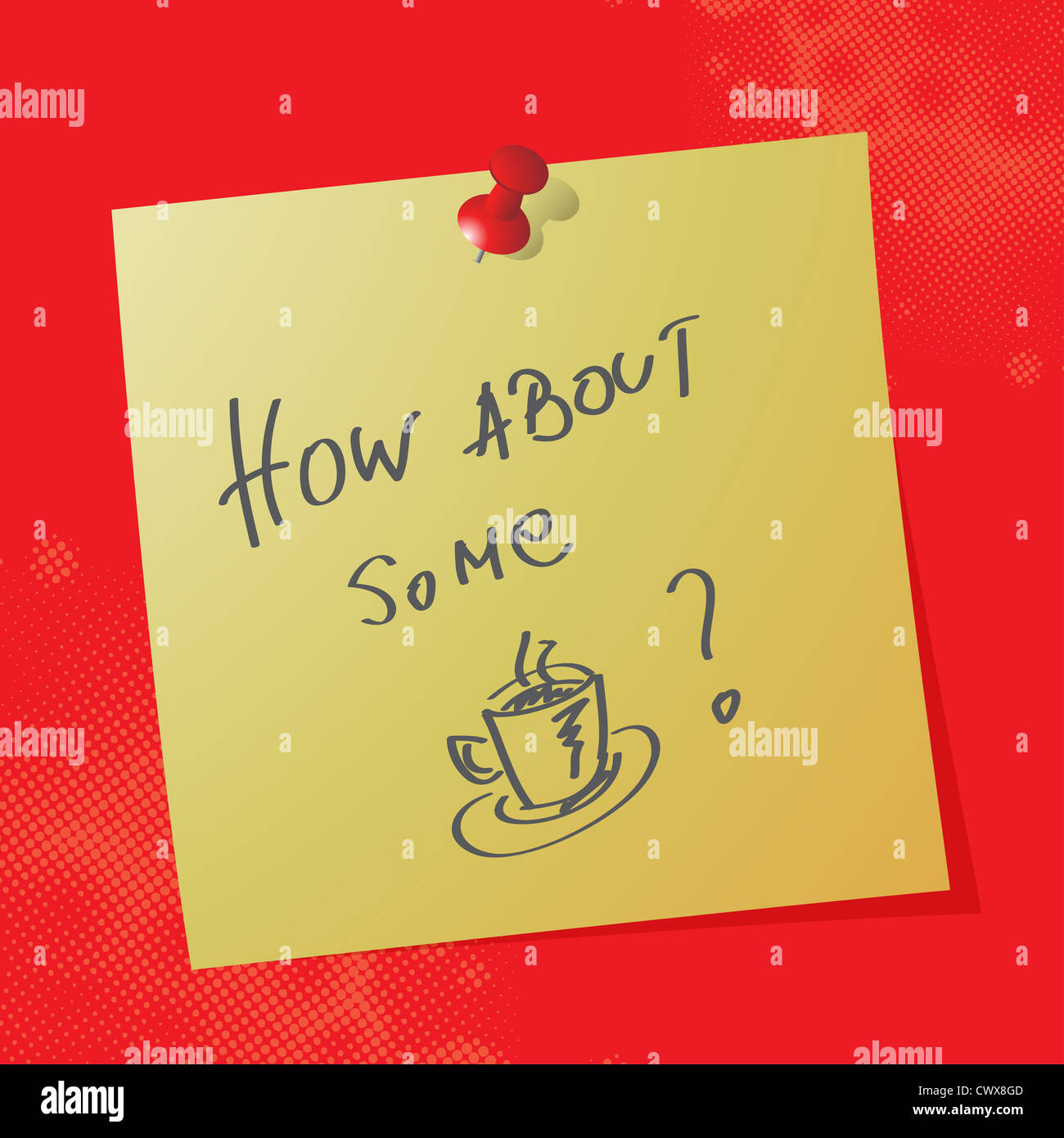 how about some coffee handwritten message Stock Photo
