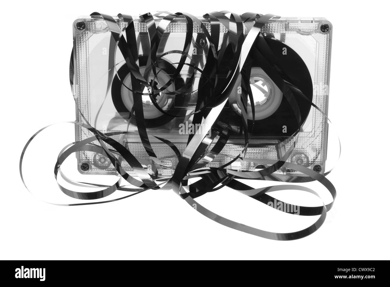 Tangled cassette tape Black and White Stock Photos & Images Alamy