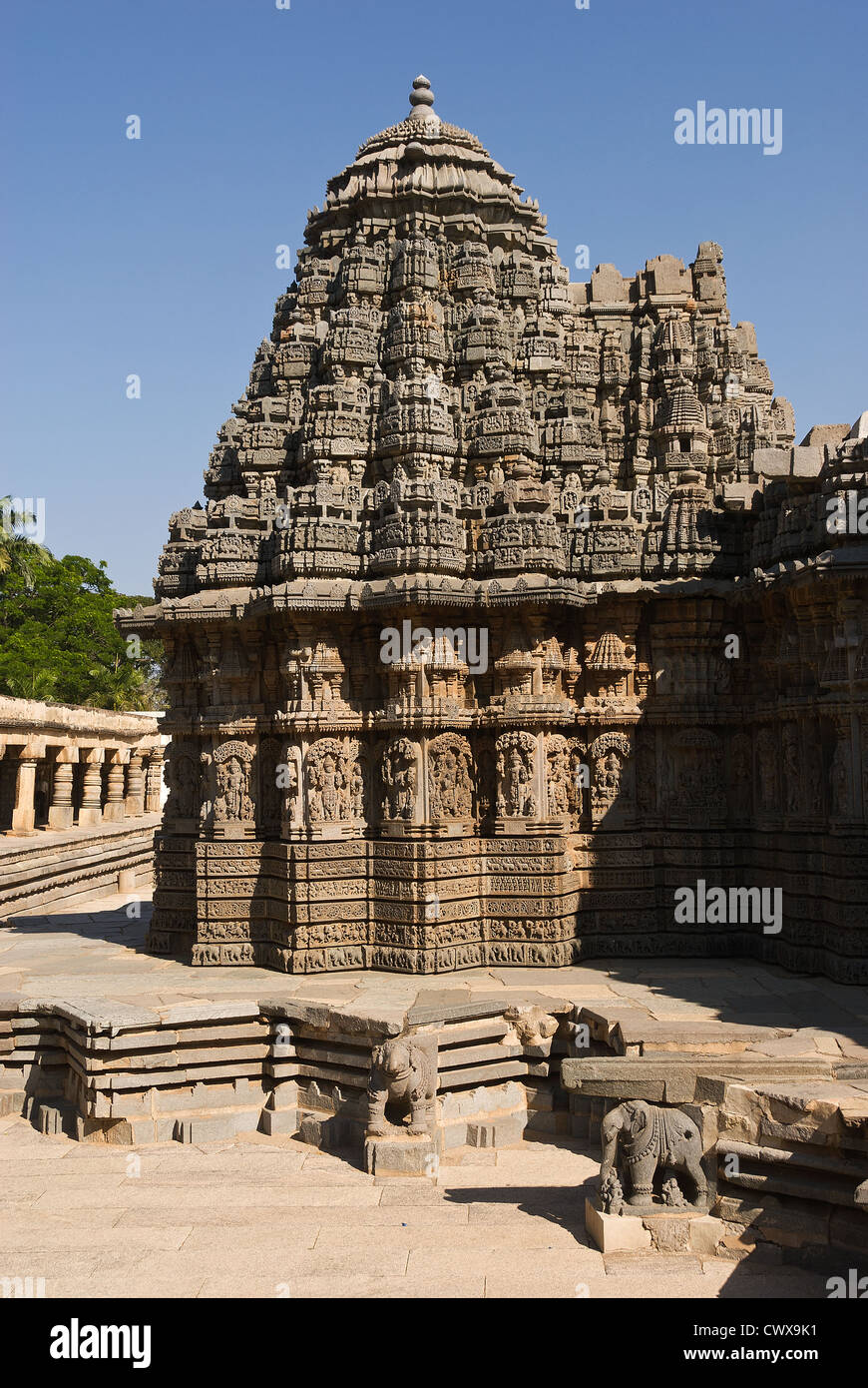 Elk201-2239v India, Karnataka, Somnathpur, Hoysala Keshava Temple Stock Photo