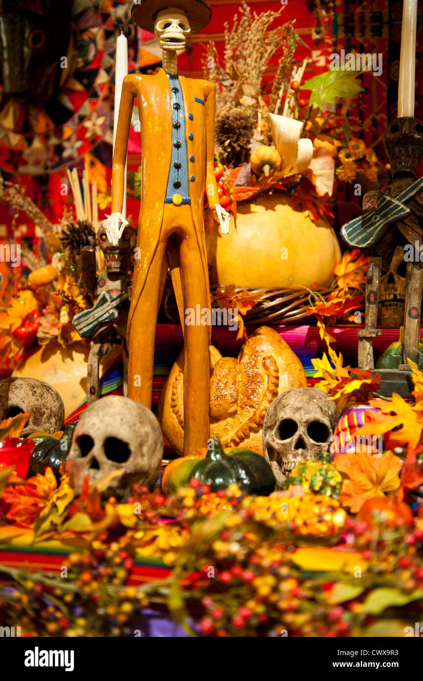 Guatemala, San Juan la Laguna. Day of the Dead All Saints Day display exhibit San Juan la Laguna, lake atitlan Guatemala. Stock Photo