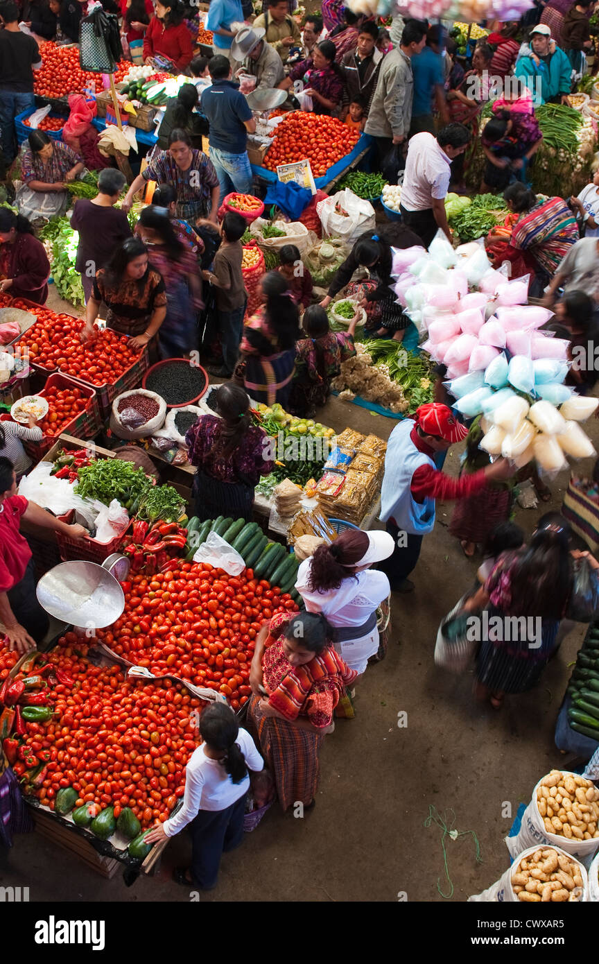 Chichicastenango indoor food market hires stock photography and images