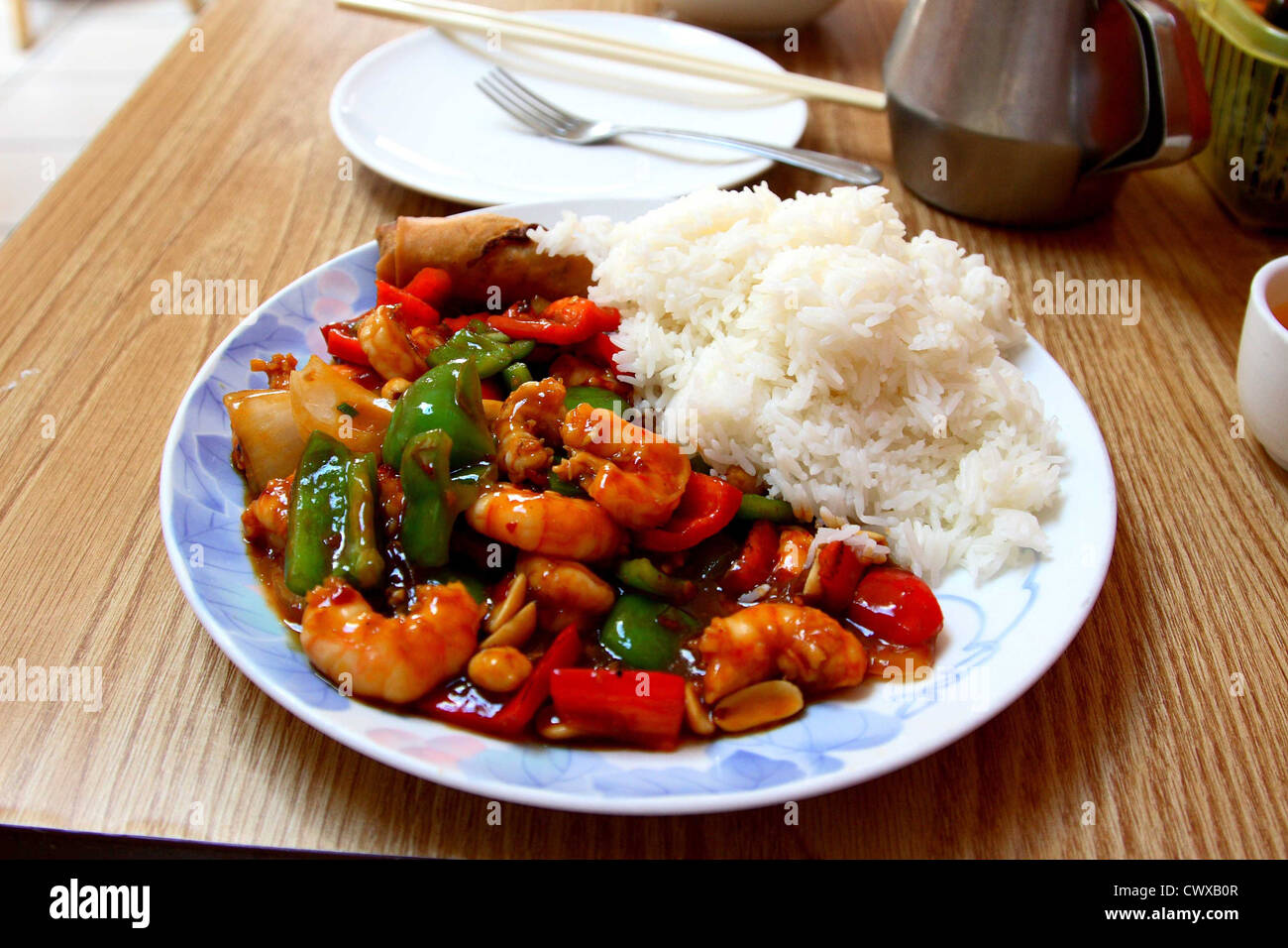 Kung Pao Shrimp Stock Photo