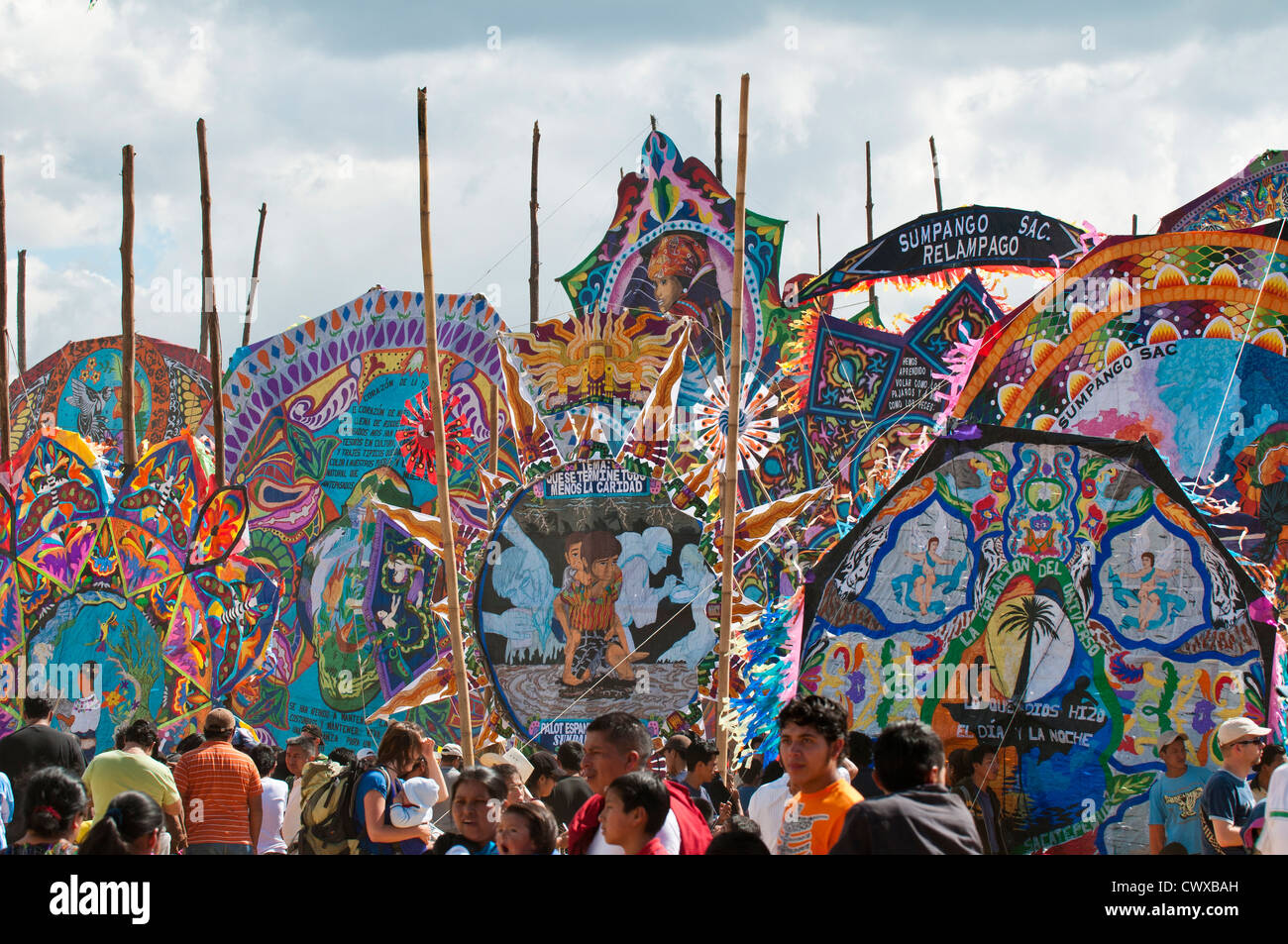 Kites or barriletes on Day Of The Dead, Dia de los Muertos, ceremony in