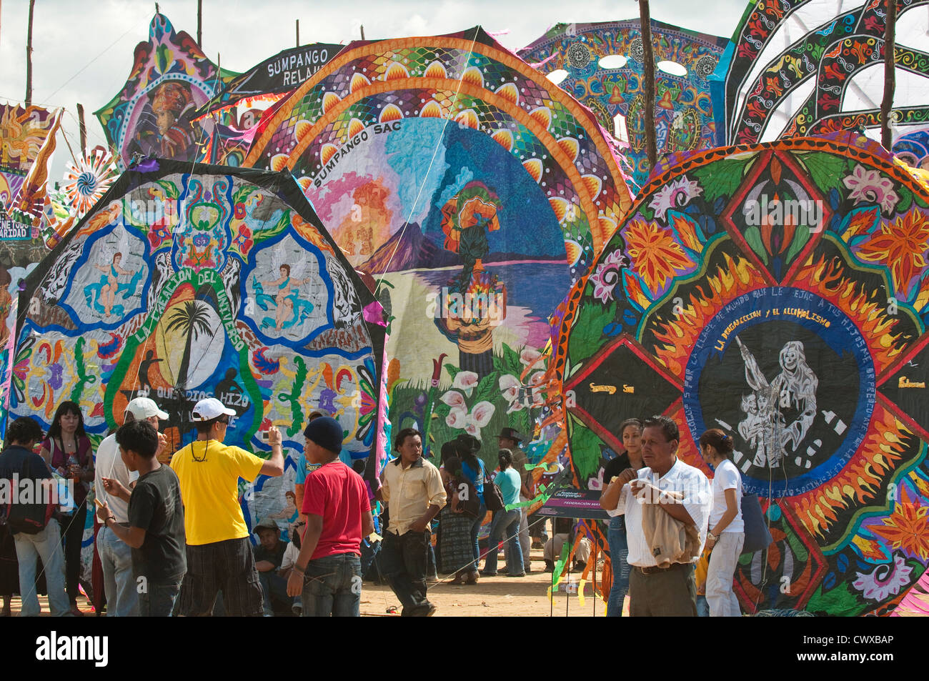 Kites or barriletes on Day Of The Dead, Dia de los Muertos, ceremony in
