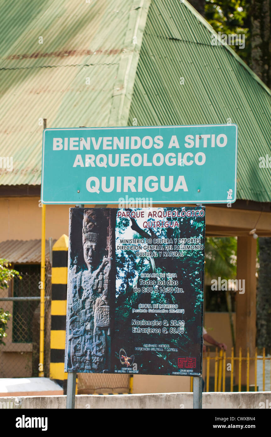 Quirigua Archaeological Park, UNESCO World Heritage Site, Guatemala, Central America. Stock Photo