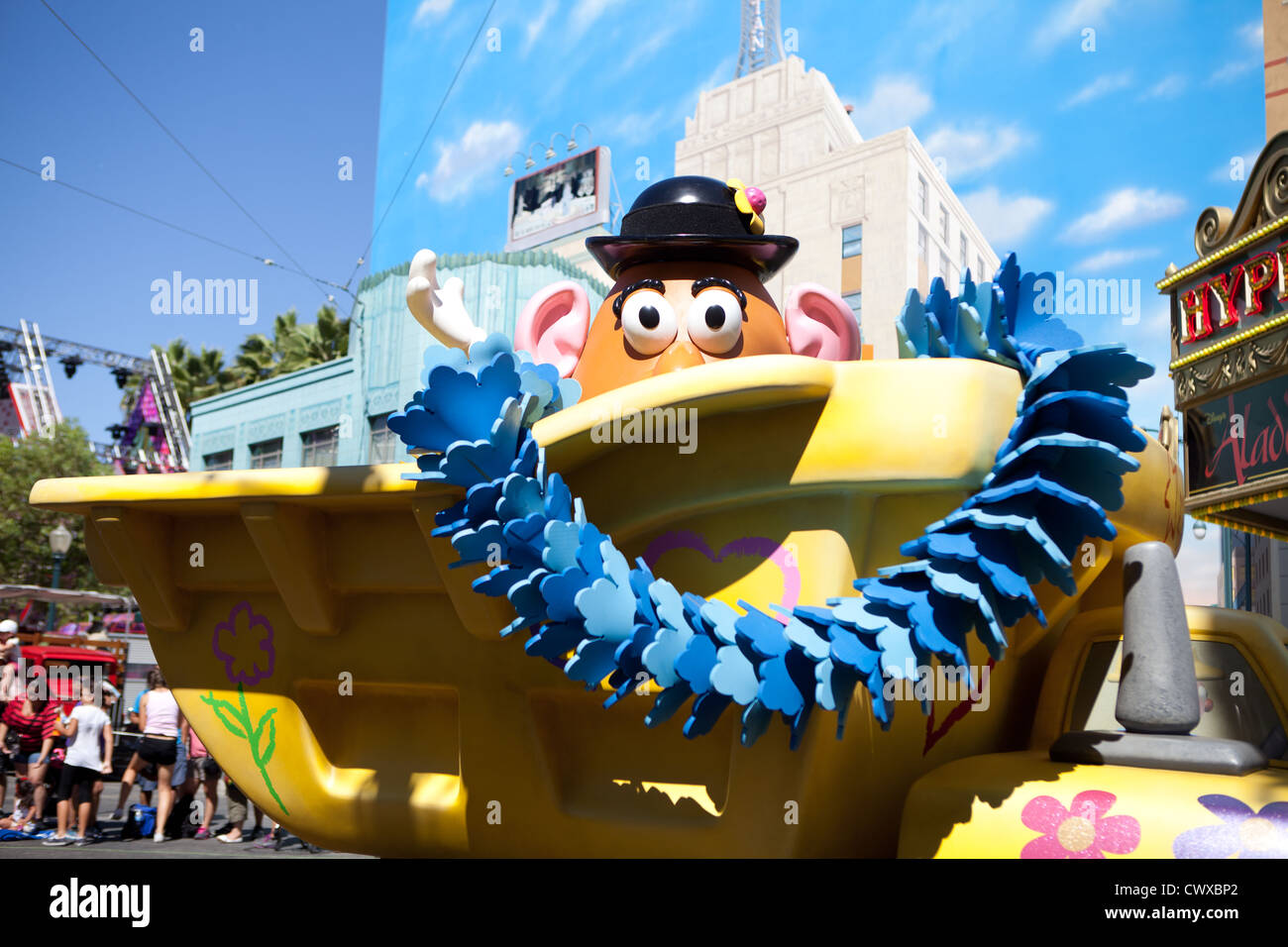 Disney's California Adventure Pixar Play Parade, Mr. Potato Head from the  movie Toy Story Stock Photo