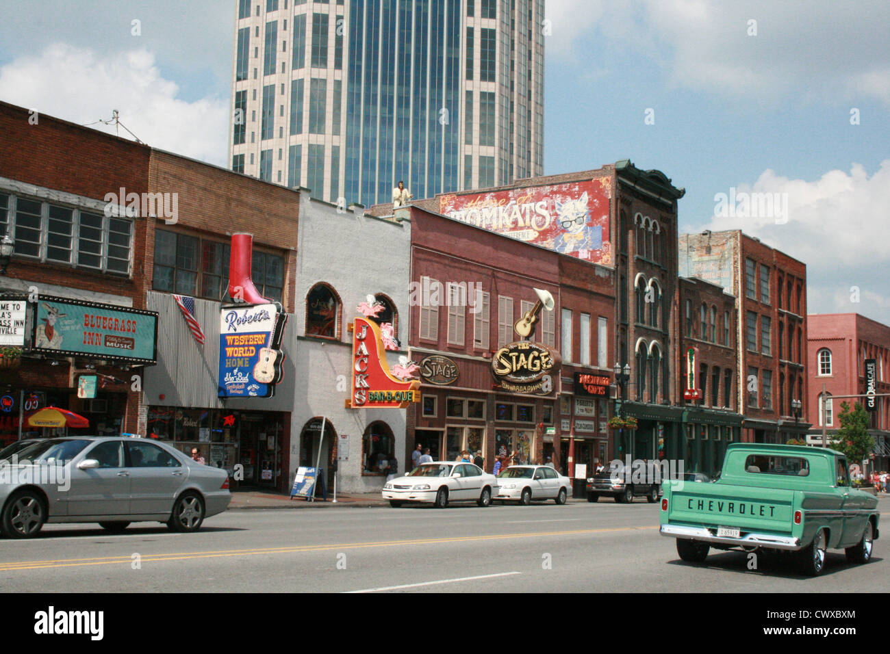 Nashville Tennessee and old antique truck Stock Photo