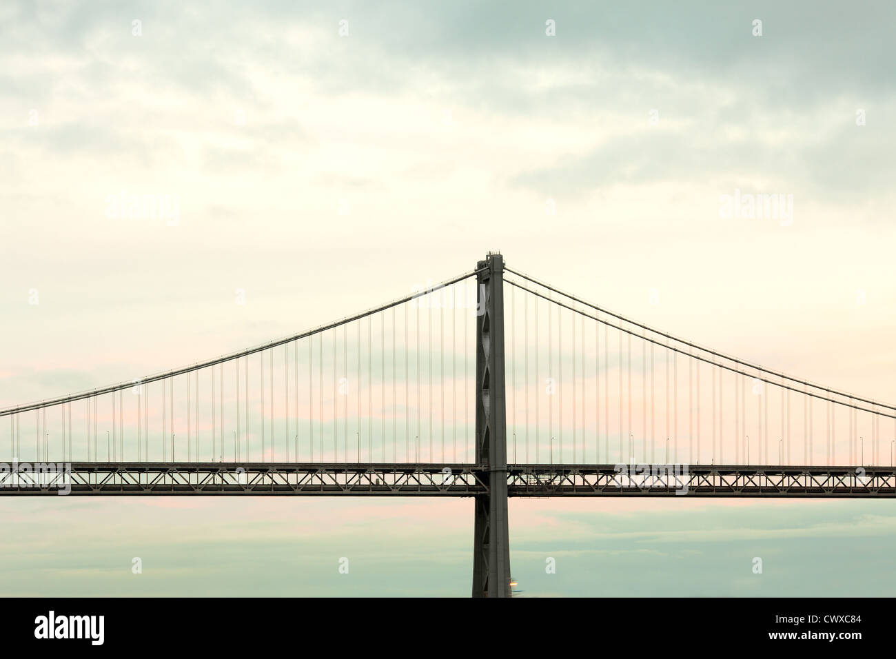 Bay Bridge at dusk, San Francisco, California, USA Stock Photo