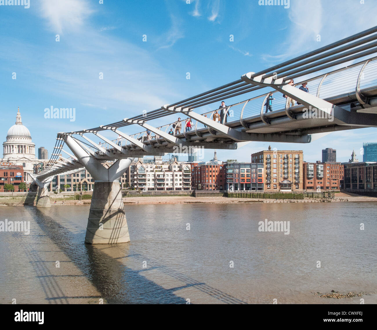 St Paul's Cathedral, London, England view from the Millennium Bridge