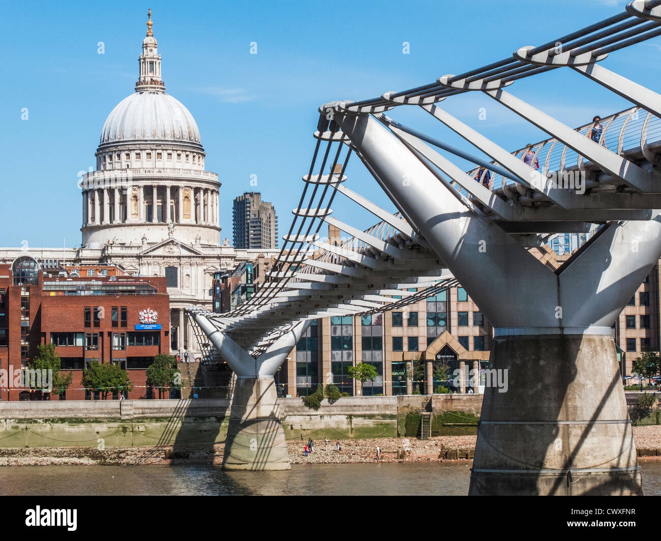 Tourism wibbly wobbly bridge city of london england uk arup hires