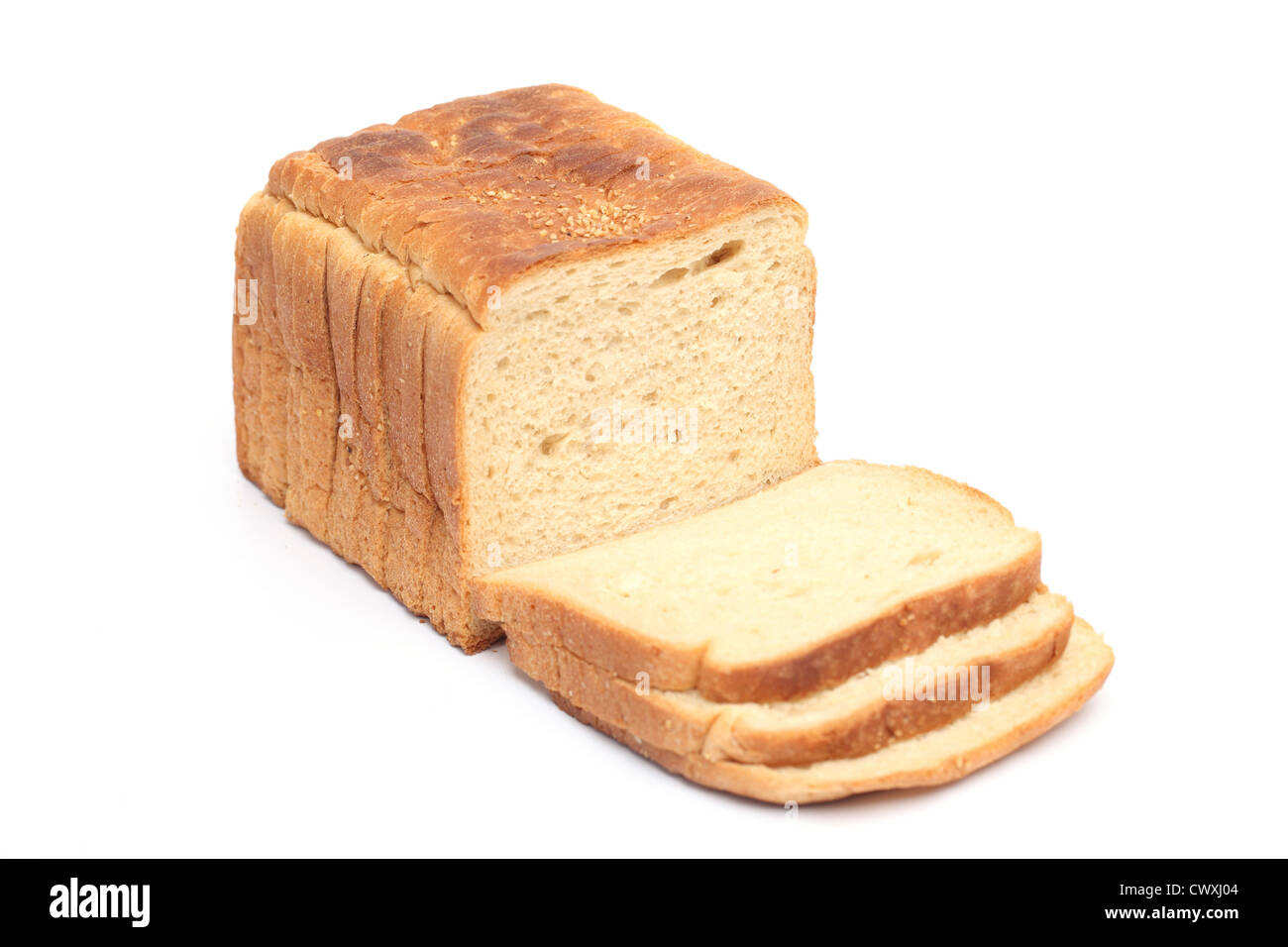 Loaf of the bread against white background Stock Photo - Alamy