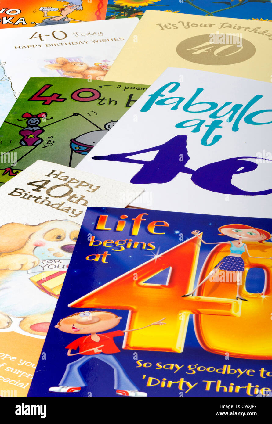 40th birthday cards Stock Photo - Alamy