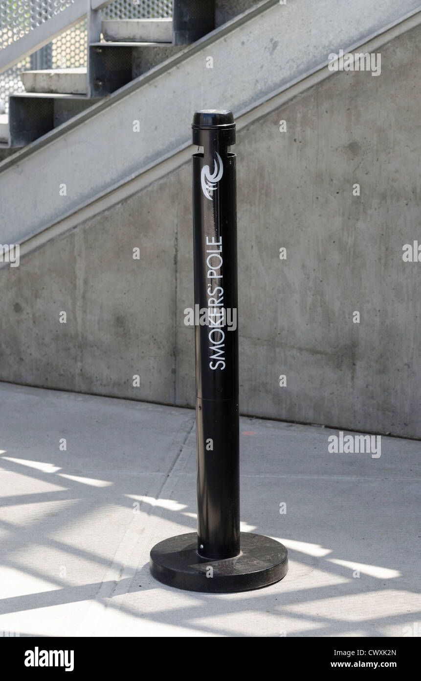 Smokers' Pole ashtray, Seattle, USA Stock Photo