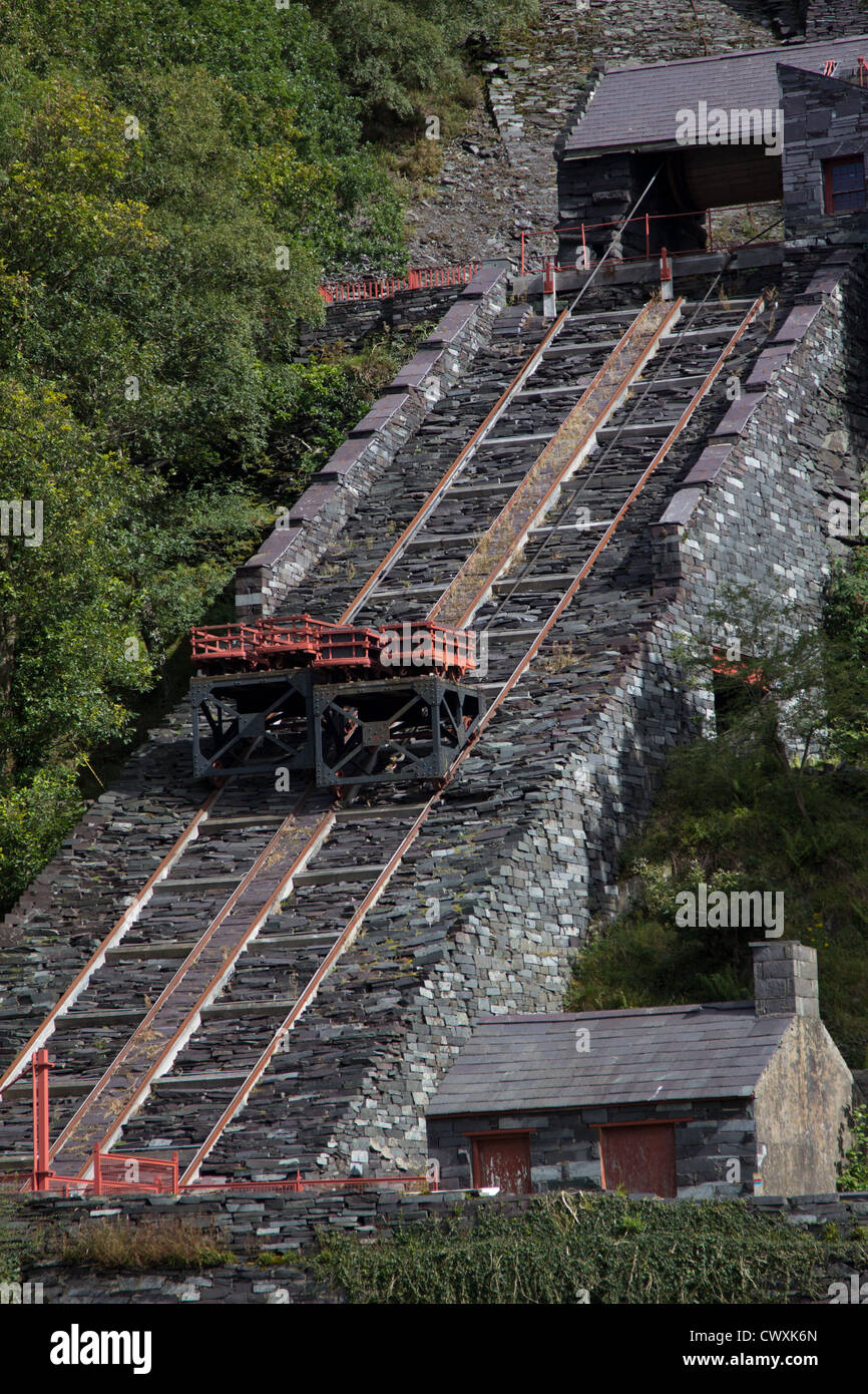 Vivian slate quarry Incline at the Padarn Lake Country Park Stock Photo ...