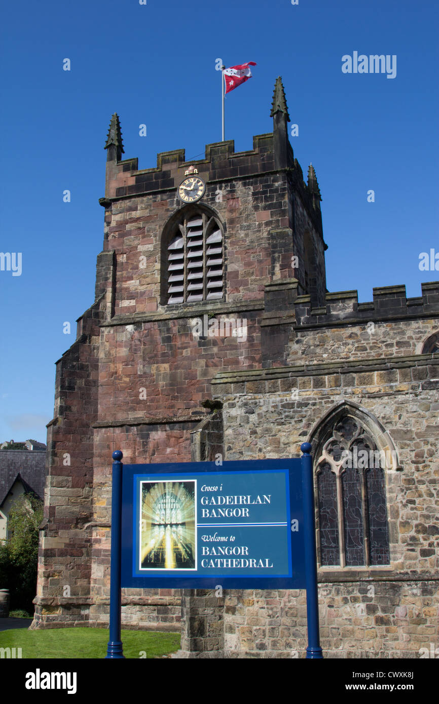 Bangor Cathedral, north Wales Stock Photo