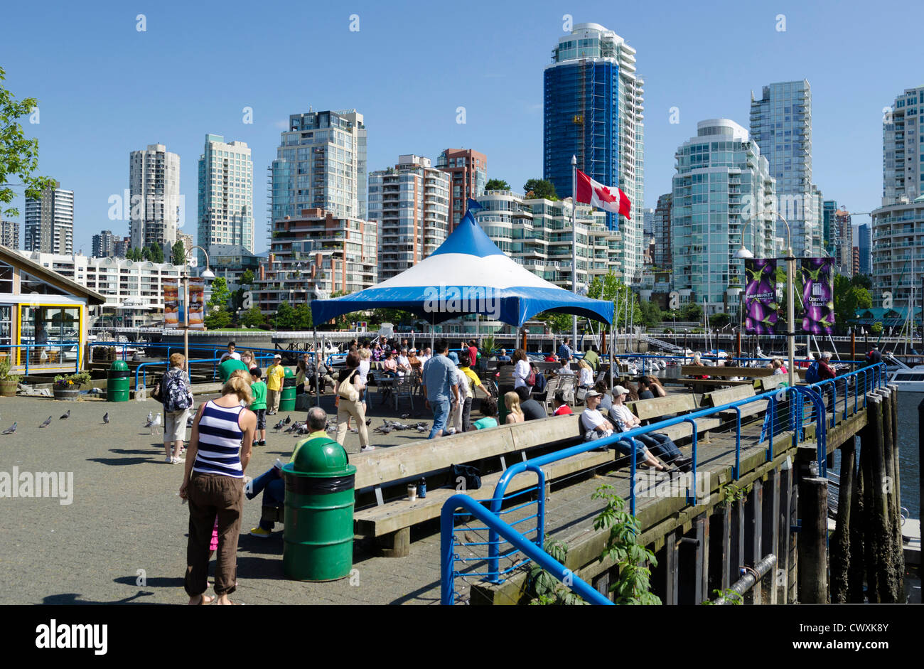 Crowds on Granville Island, Vancouver, Canada Stock Photo