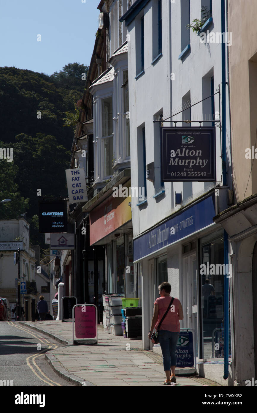 Bangor High Street, north Wales Stock Photo Alamy