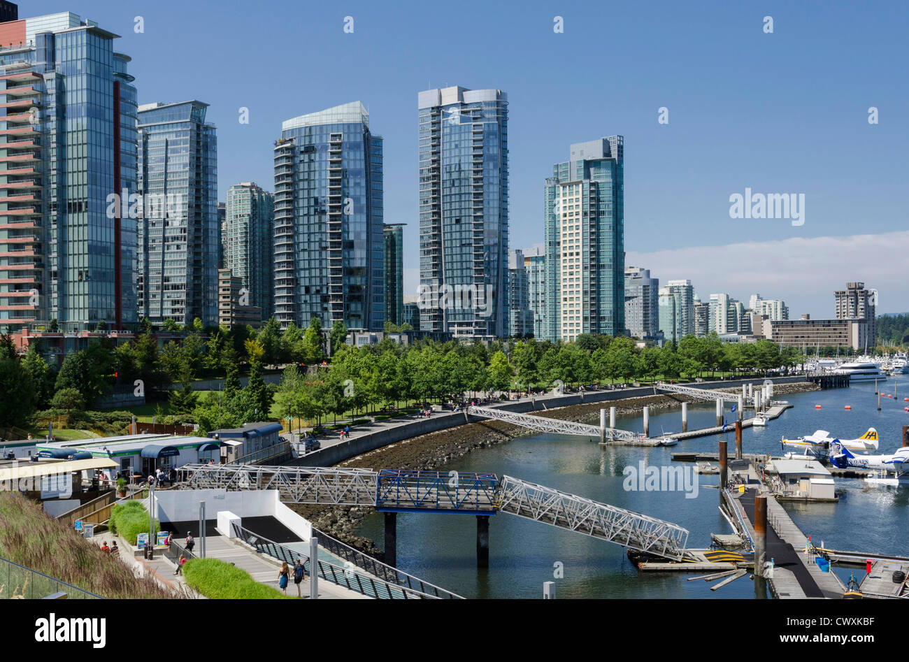 Vancouver waterfront and Harbour Water Airport, Vancouver, Canada . Stock Photo