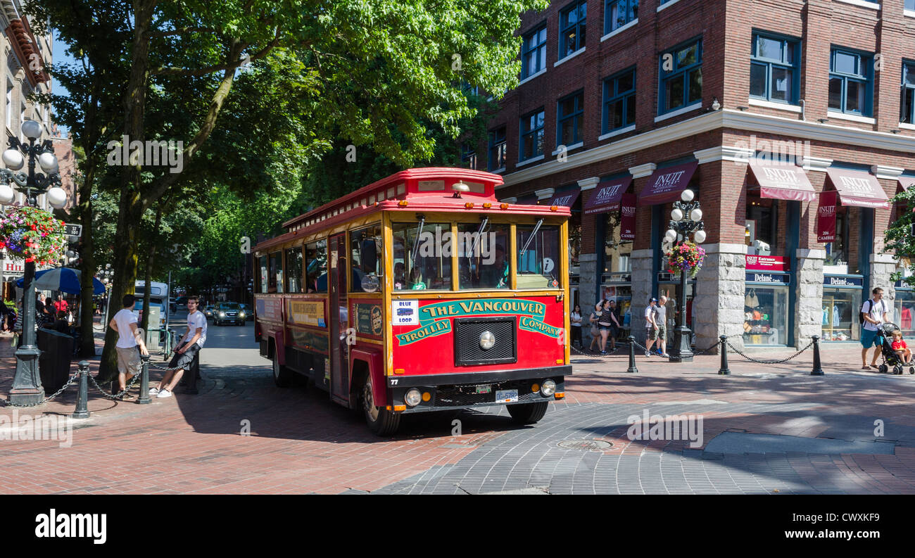 Trolley bus in Gastown, Vancouver, Canada Stock Photo