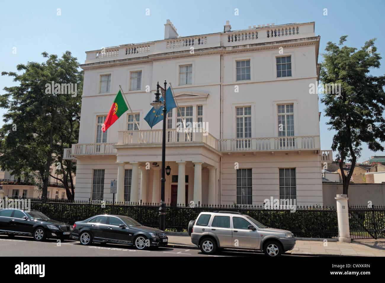 The Embassy of Portugal on Belgrave Square, Belgravia, London, UK. Stock Photo