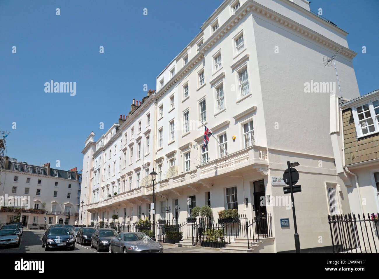 View of Eaton Terrace, Belgravia, City of Westminster, London, SW1W, UK