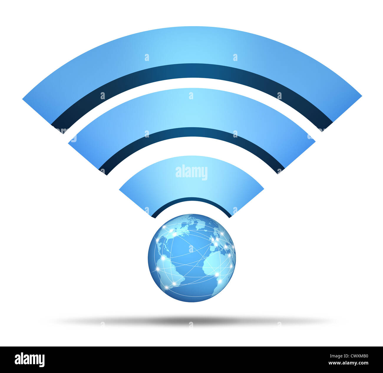 Wireless Network Symbol and global communication mobile technology with