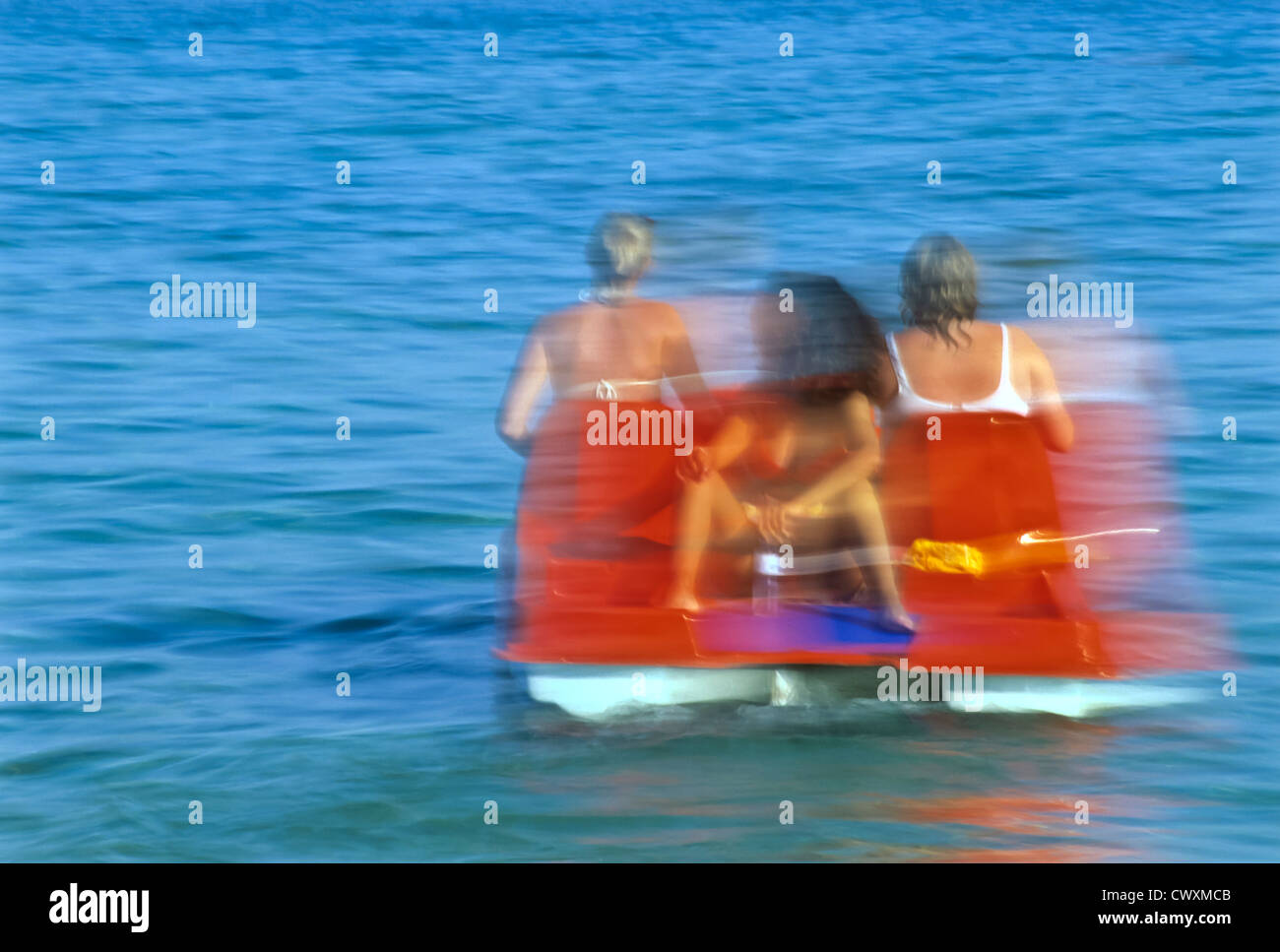 8096. Pedalo (soft focus), Mediterranean, Europe Stock Photo