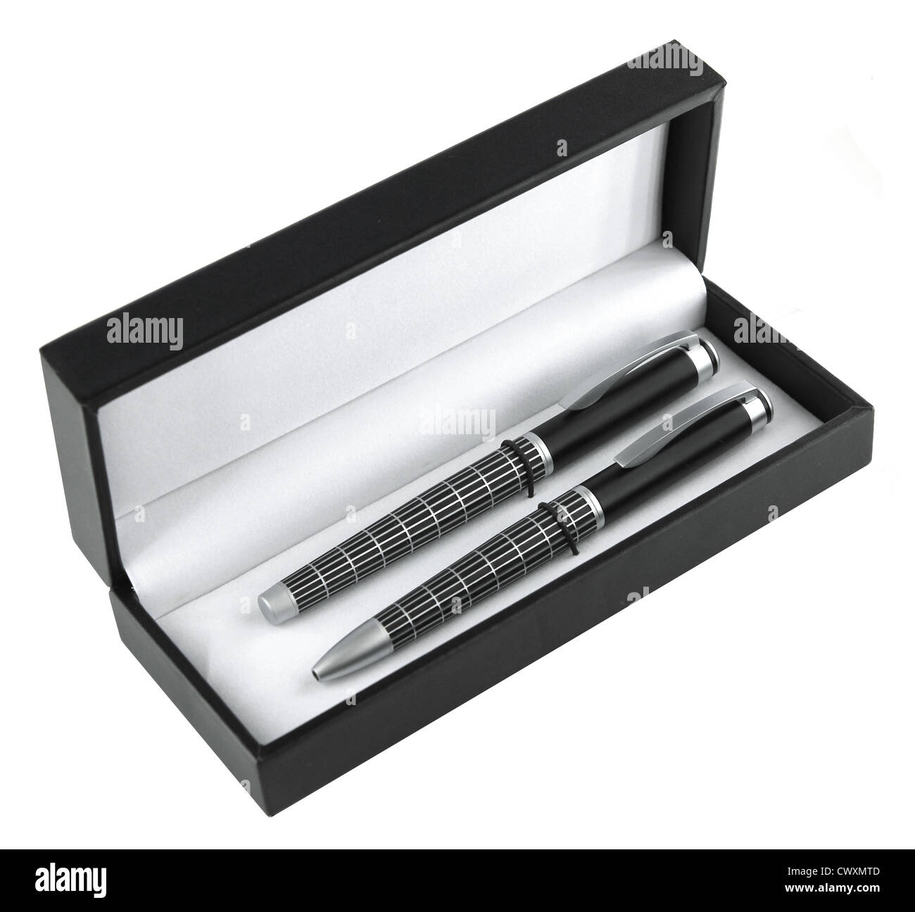 Pen and fountain pen in a box Stock Photo Alamy