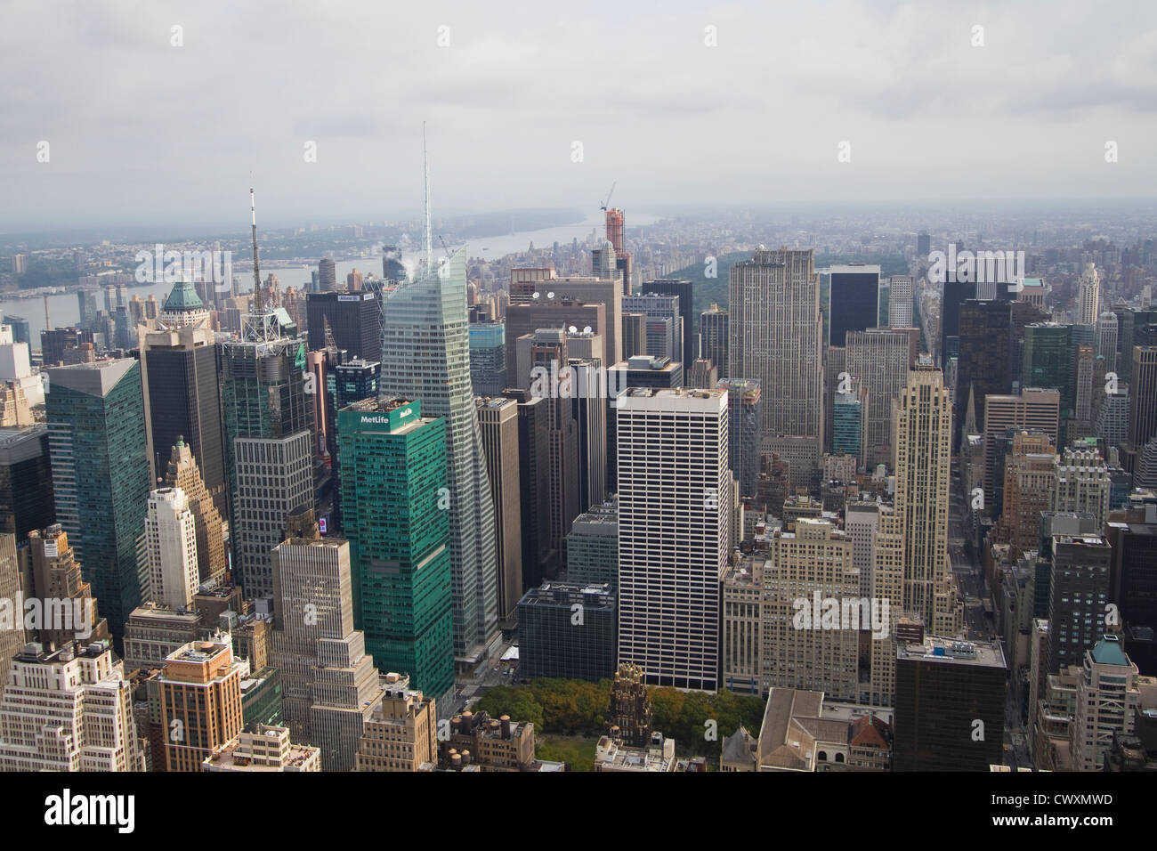 A general view of Manhattan, as seen from the Empire State Building observatory Stock Photo