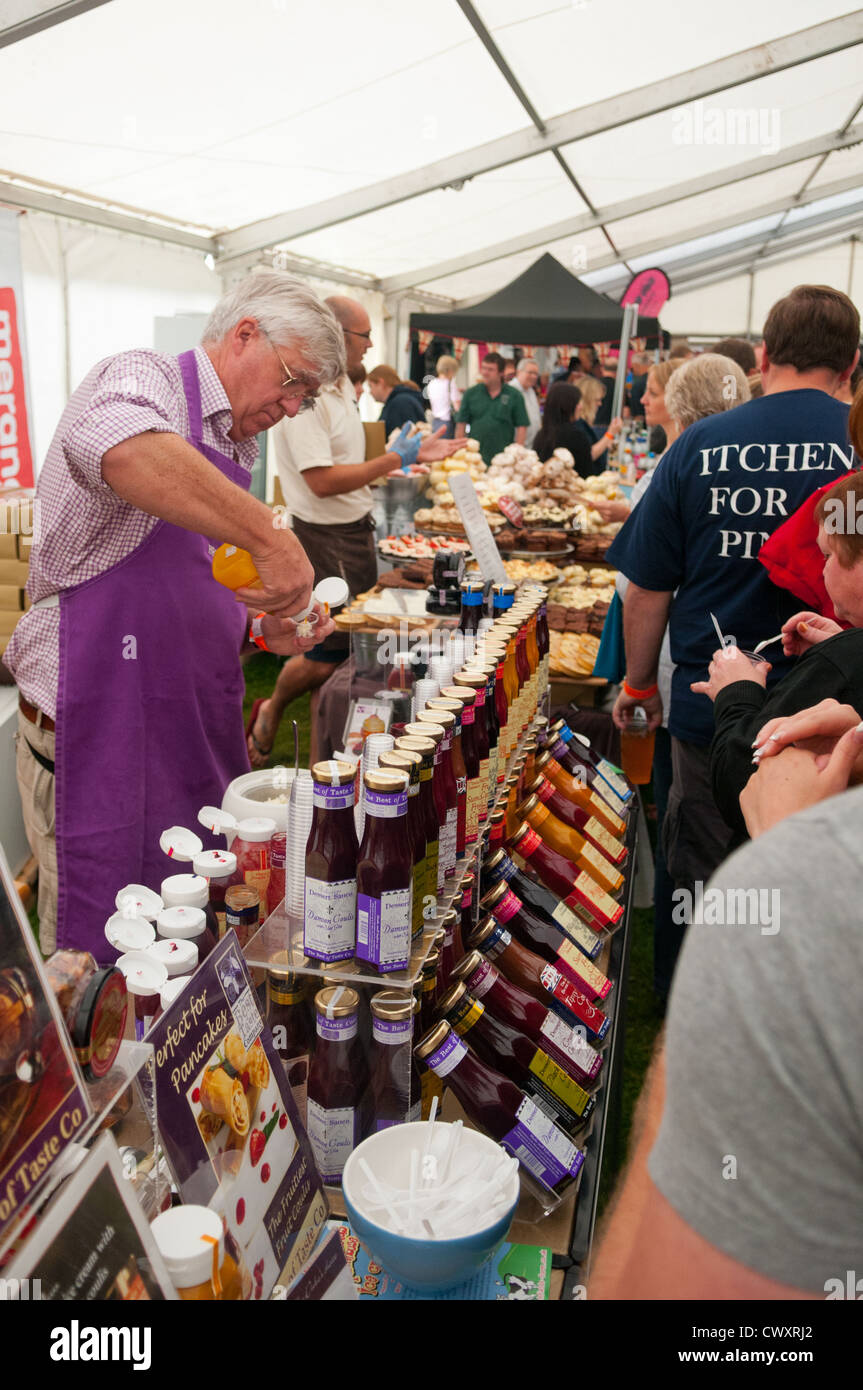 A sauces stall at the Ludlow 2012 Food Festival Stock Photo