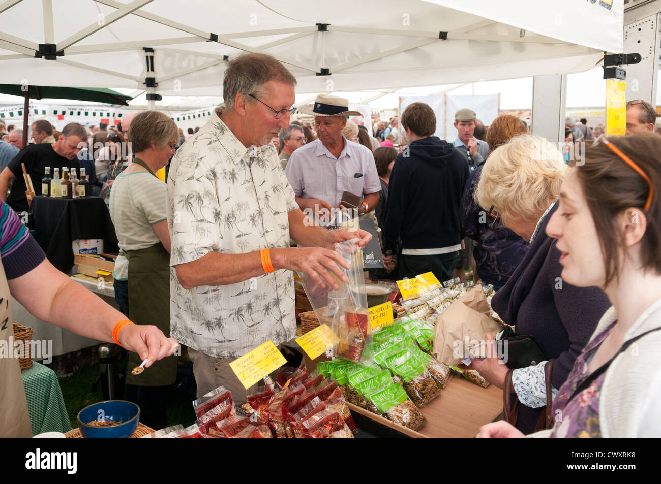 Organic sunflower and pumpkin seeds on sale at the Ludlow 2012 Food Festival Stock Photo