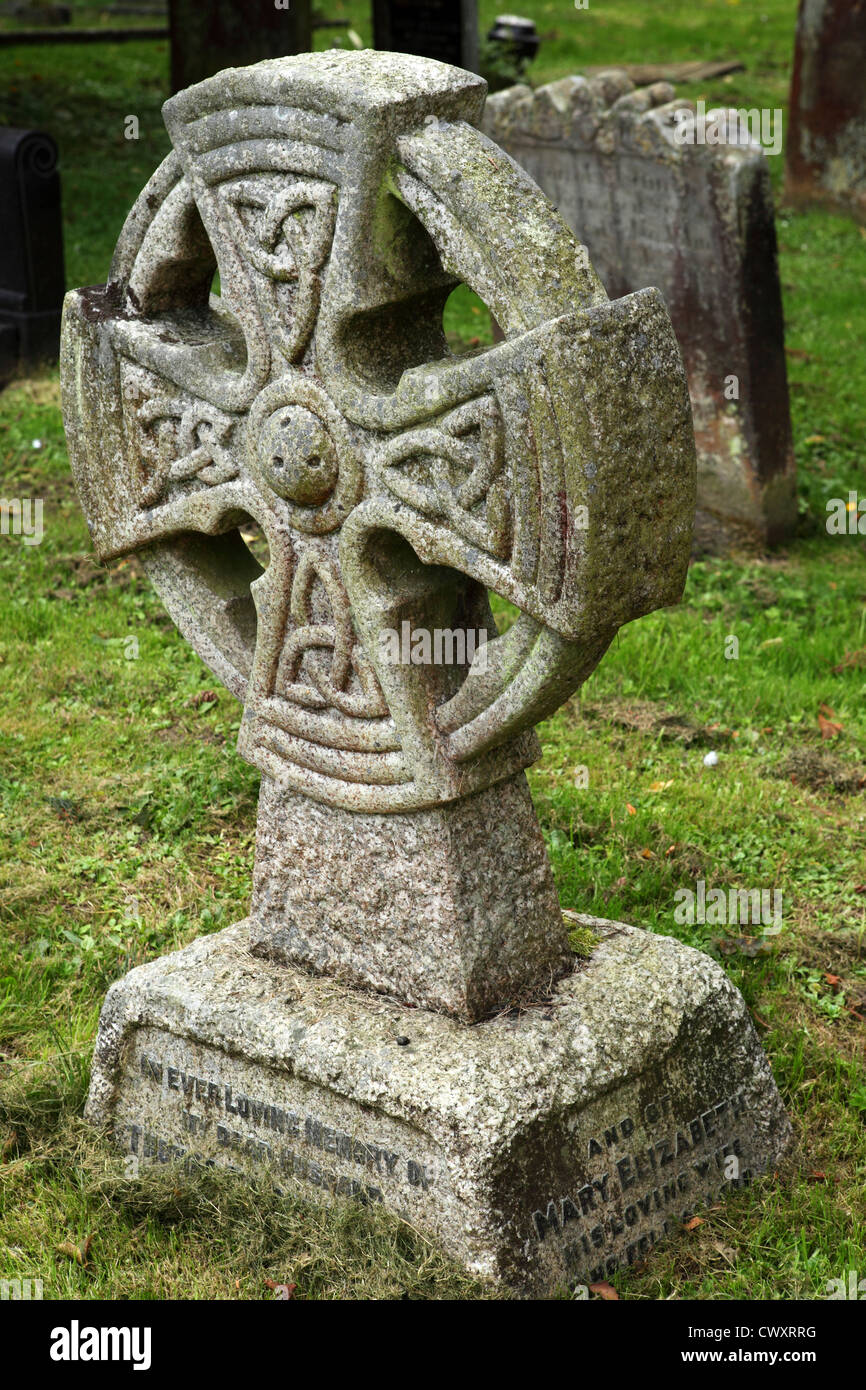 Celtic Cross headstone in St Mary's church in Morpeth, Northumberland, England Stock Photo Alamy