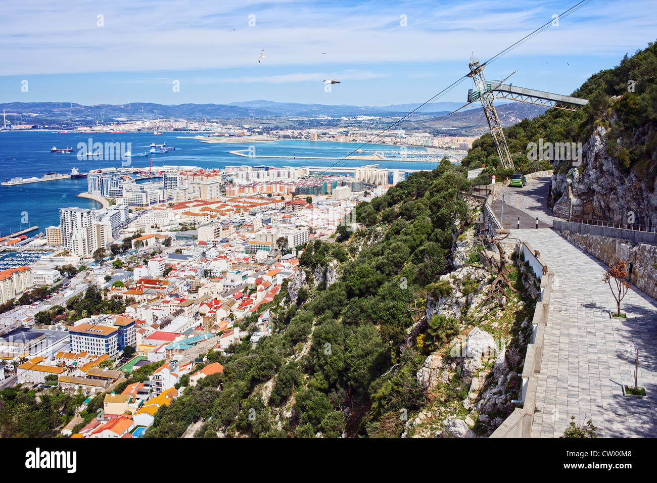 Picturesque scenery of the Gibraltar city, view from above Stock Photo