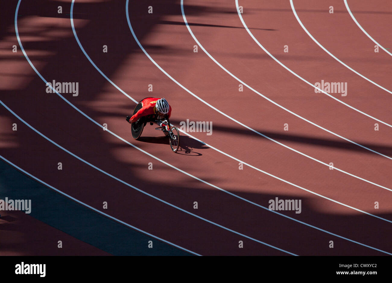 Paralympics 800m race at the London 2012 Olympic Stadium Stock Photo