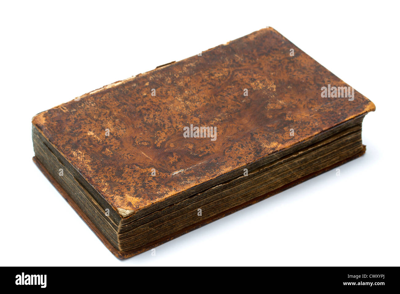 Old book isolated on white background Stock Photo - Alamy