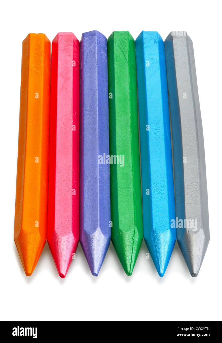 Pearl wax crayons on a white background, isolated Stock Photo - Alamy