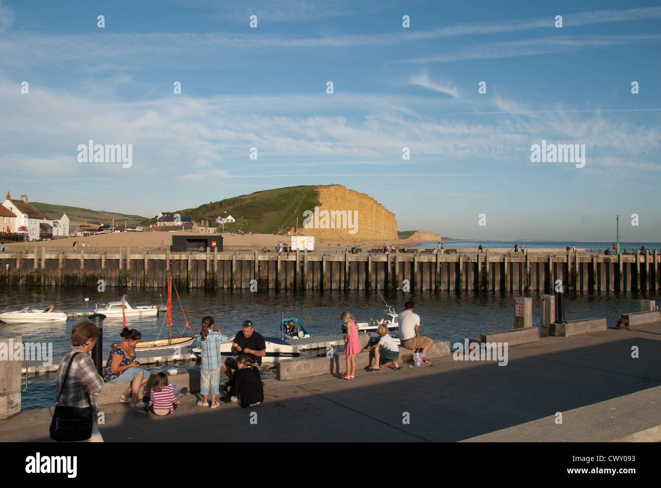 fishing west bay harbour dorset Stock Photo - Alamy