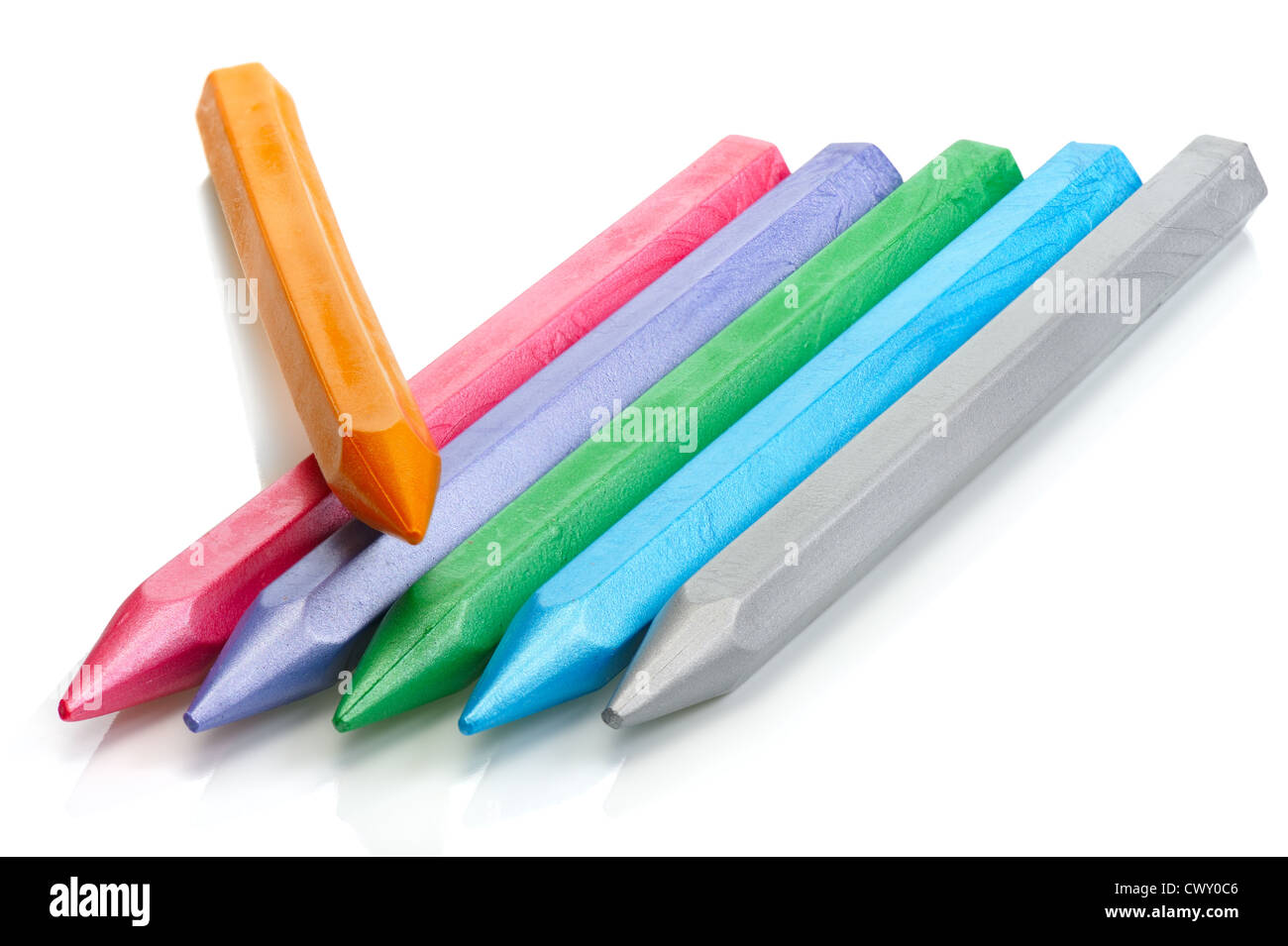 Wax crayons white background Black and White Stock Photos & Images - Alamy