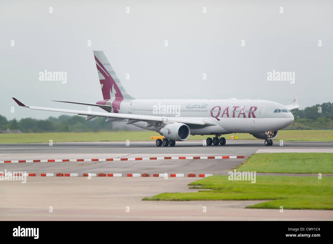 A United Airways Airbus A330 about to take off from Manchester International Airport (Editorial use only) Stock Photo