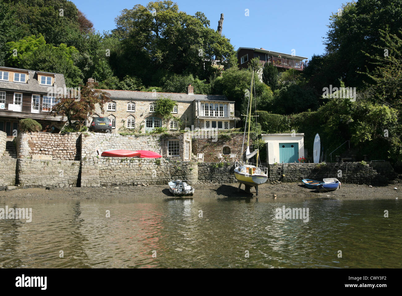 Port Navas Helford River Cornwall England UK GB Stock Photo Alamy