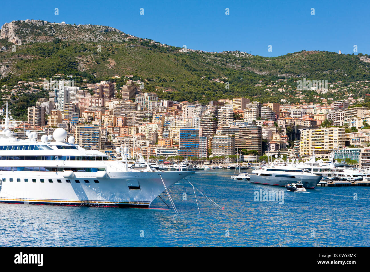 View of the Port of Hercules, La Condamine, Principality of Monaco Stock Photo