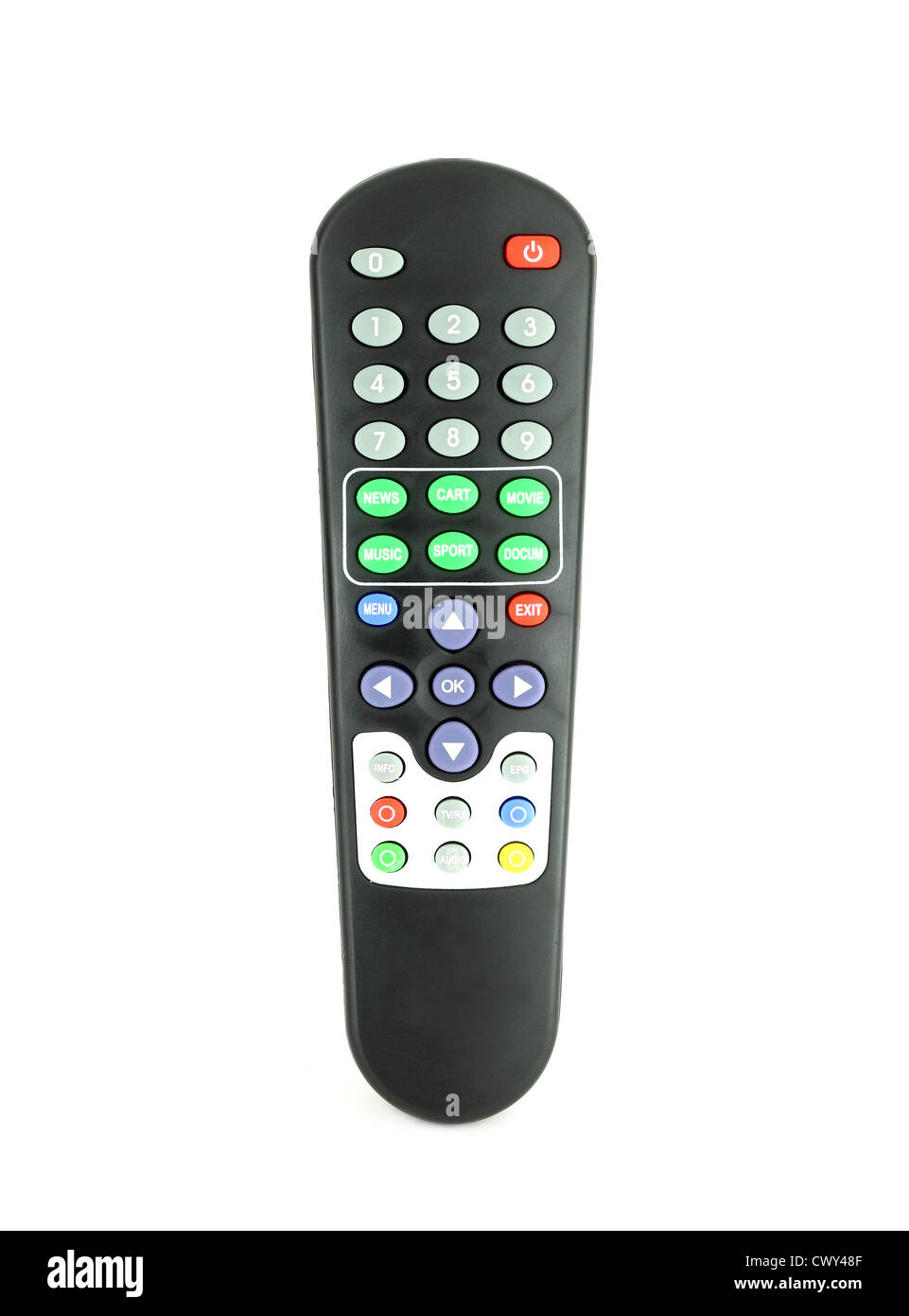 TV remote control isolated on white Stock Photo Alamy