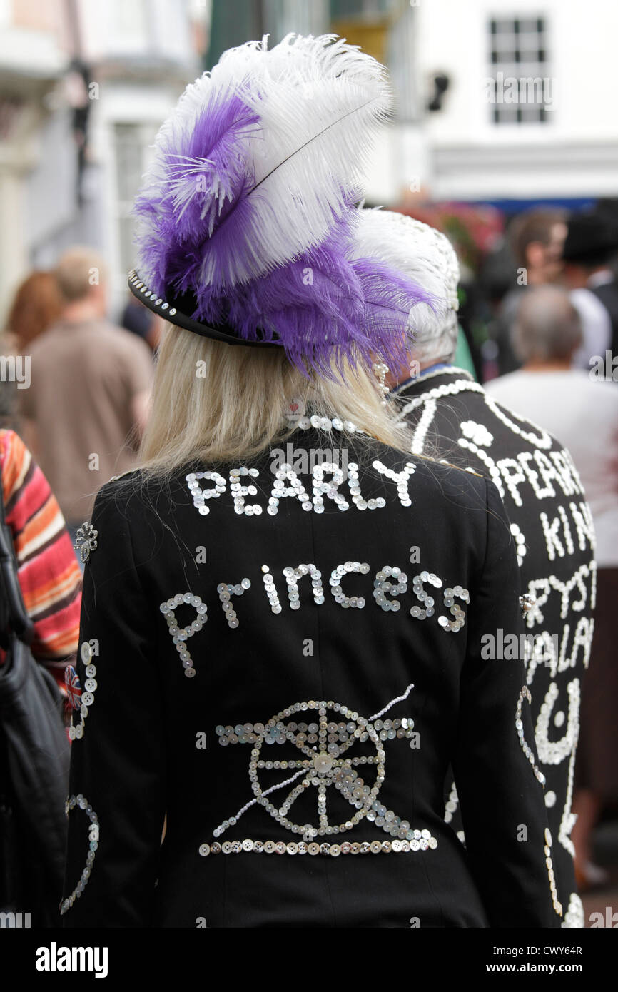 A pearly princess and king at Faversham hop festival Stock Photo