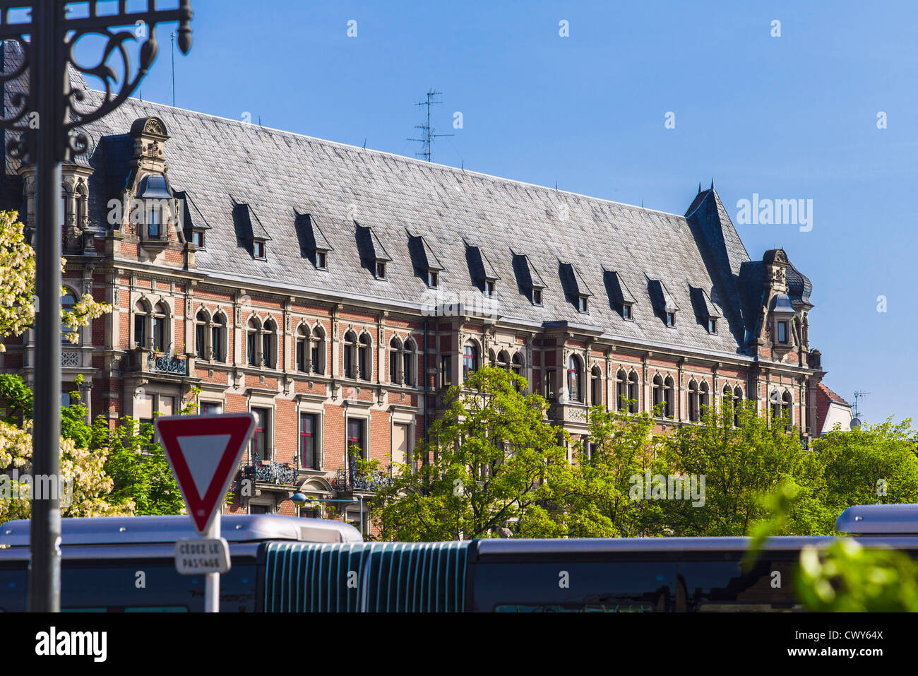 Gallia building, student residence, dorm accomodation, Neustadt district, Strasbourg, Alsace, France, Europe, Stock Photo