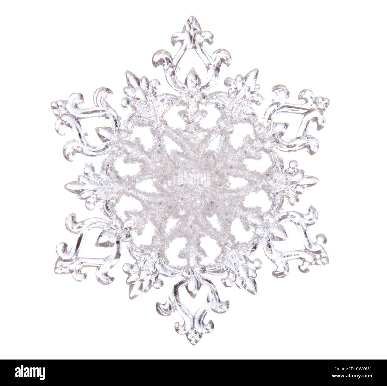 Snowflake shape, photo on the white background Stock Photo - Alamy