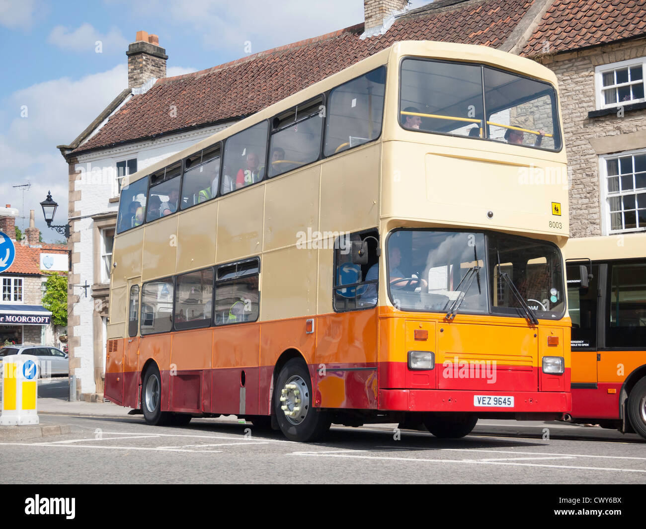 A double decker bus operated by Stephensons of Easingwold in service in Helmsley North Yorkshire