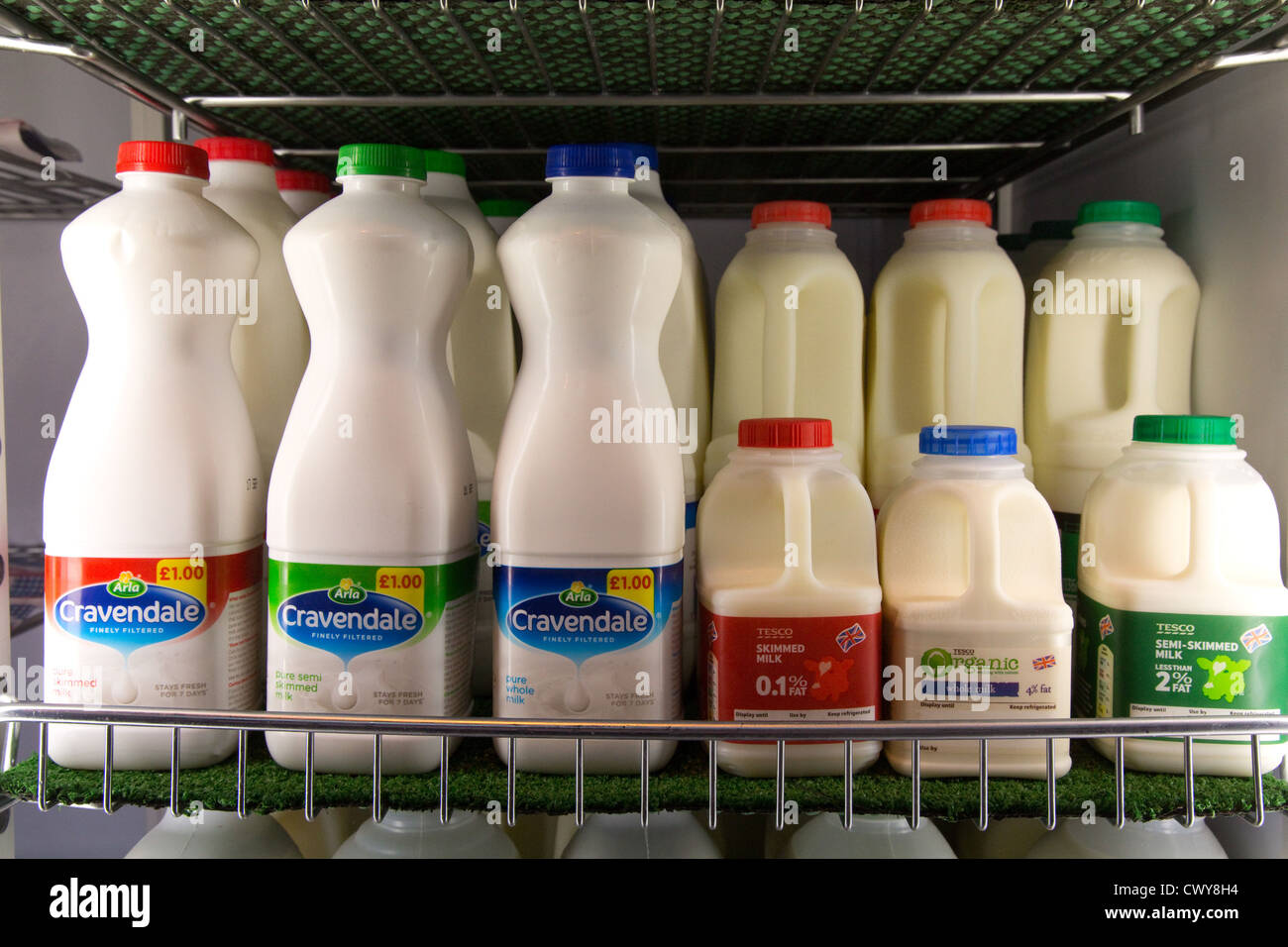 British Milk on display Stock Photo Alamy